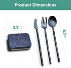 Whale Blue Portable & Reusable Stainless Steel Travel Cutlery Set
