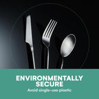 Raw Silver Portable & Reusable Stainless Steel Travel Cutlery Set