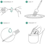 Rose Gold Portable & Reusable Stainless Steel Travel Cutlery Set