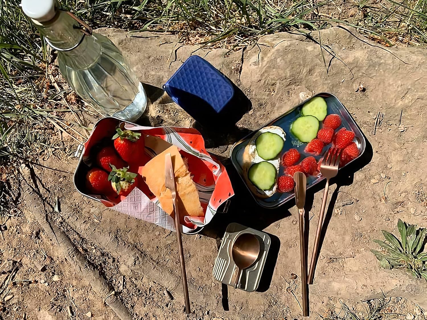 Rose Gold Portable & Reusable Stainless Steel Travel Cutlery Set