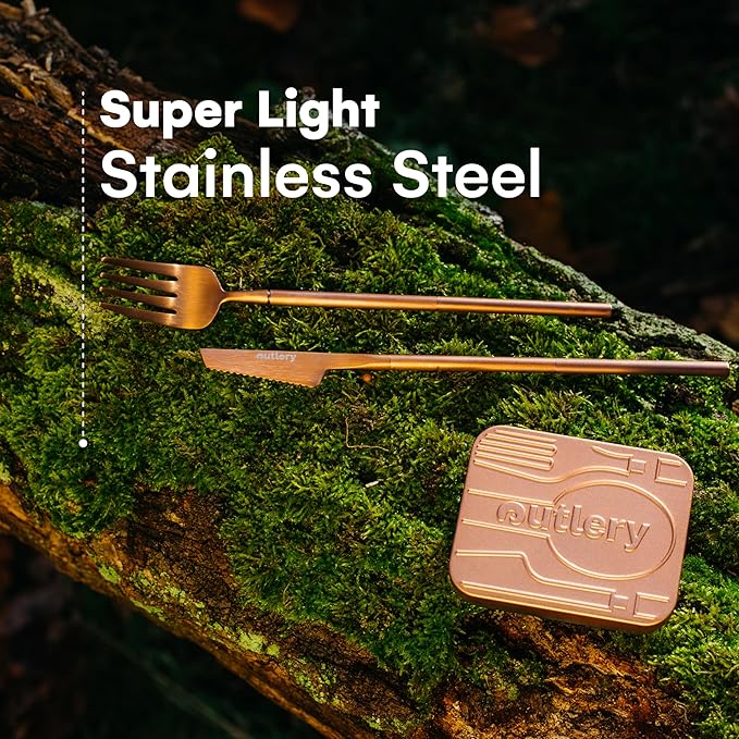 Rose Gold Portable & Reusable Stainless Steel Travel Cutlery Set