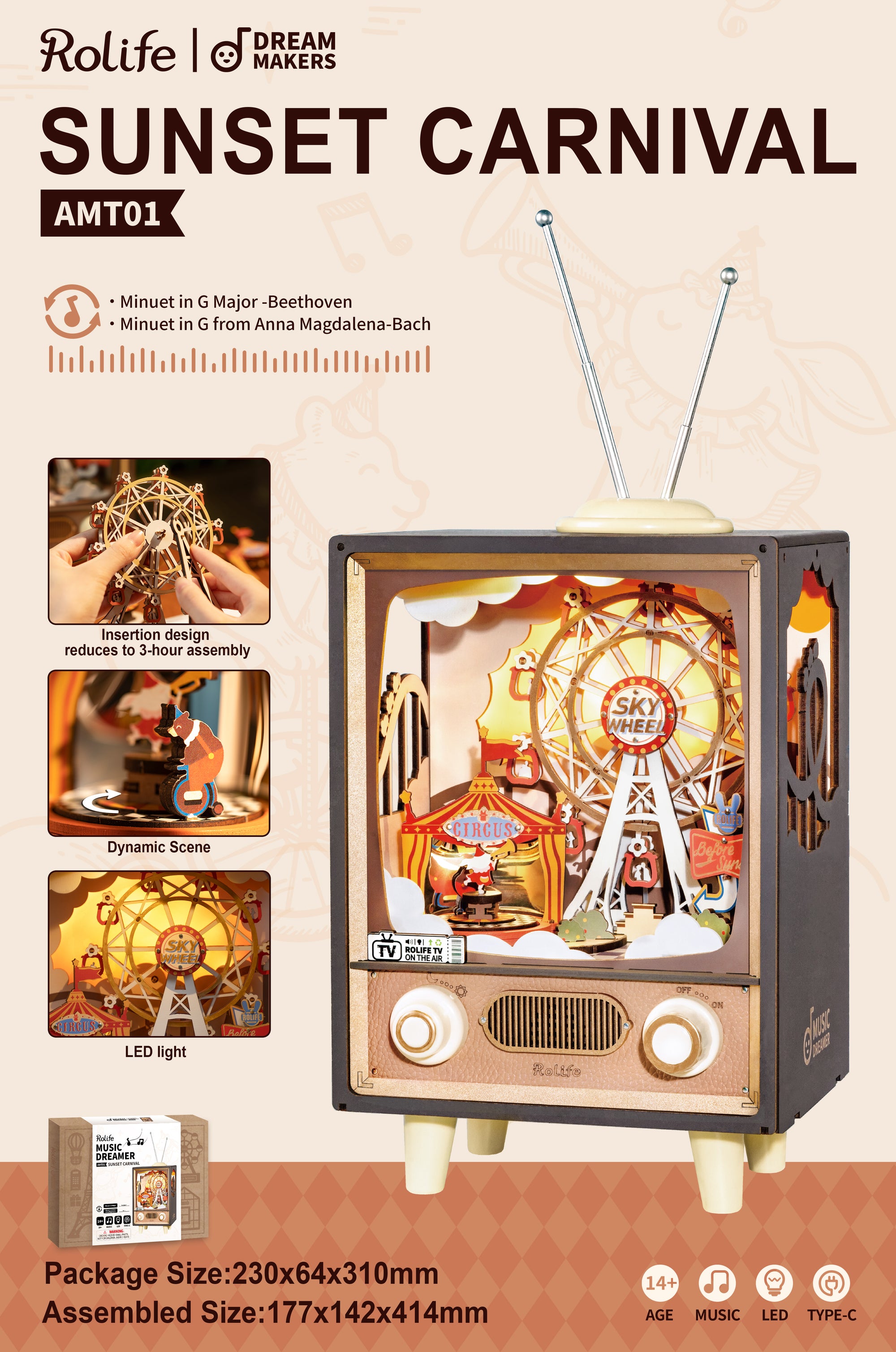 Sunset Carnival - 3D Musical Wooden Puzzle